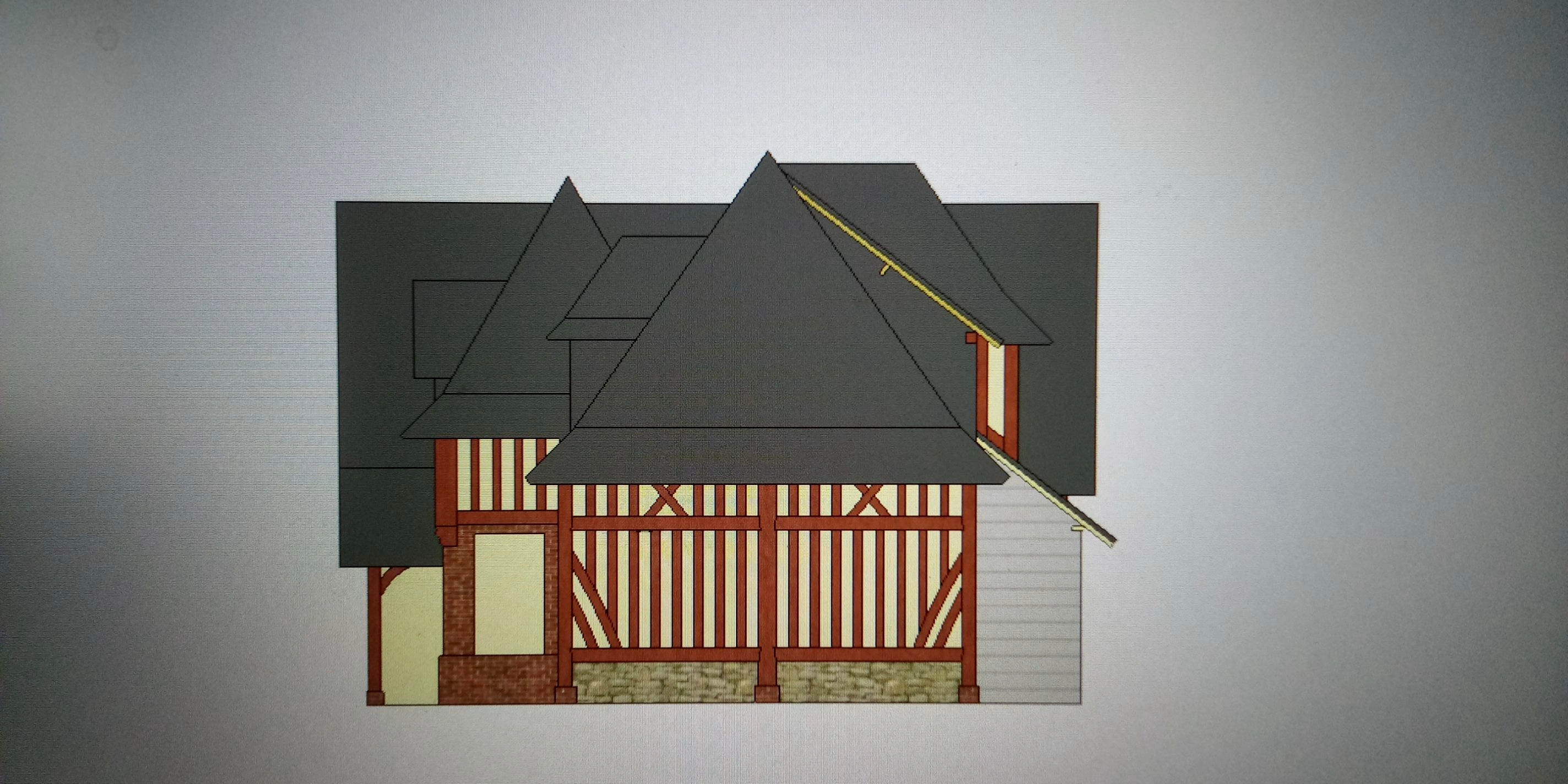 Plan épure charpente maison normande