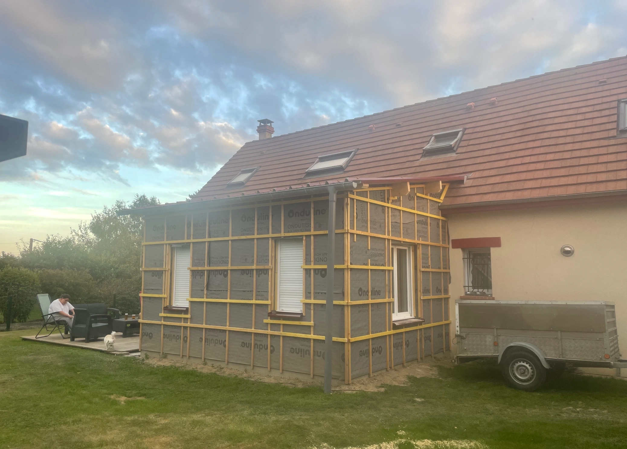 Structure ossature bois, chantier Normandie
